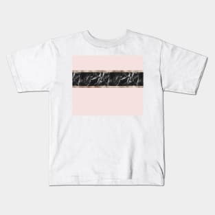 Strawberries and cream - black marble & rose gold Kids T-Shirt